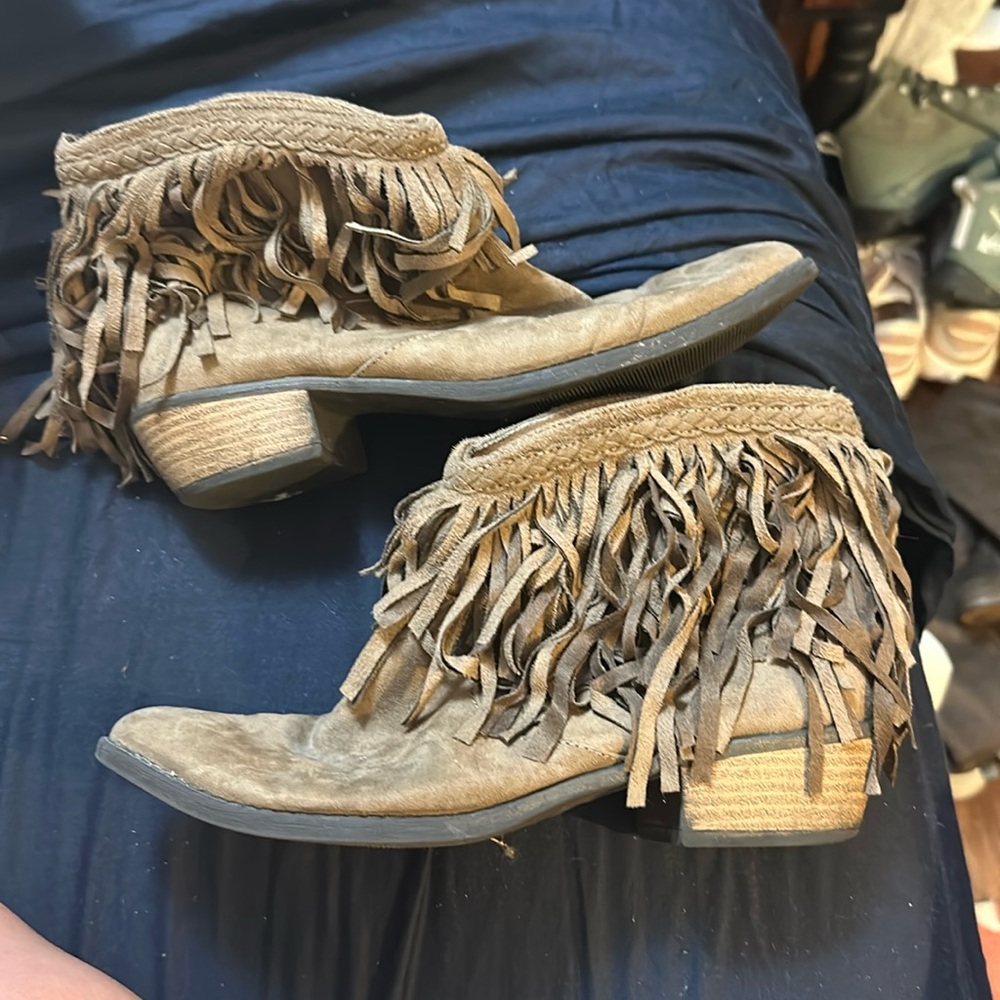 Fringe Altard State Brown Booties